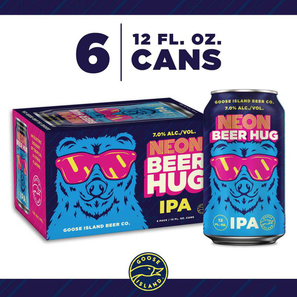 Goose Island Beer Co. Neon Beer Hug IPA Beer, 6 Pack, 12 Fl Oz