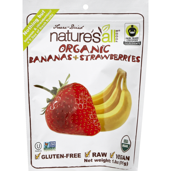 Natierra Bananas + Strawberries, Organic, Freeze-Dried