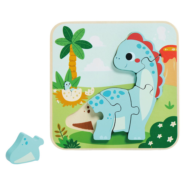 Little Town Blue Dinosaur Wooden Puzzle Same-Day Delivery or