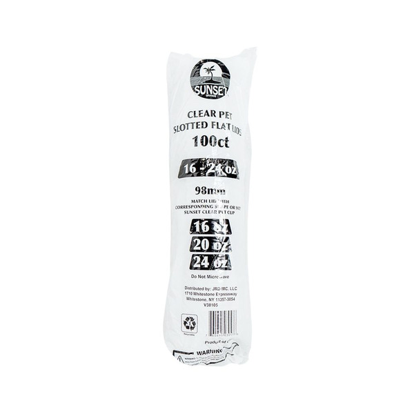 Sunset - Clear Slot Lid for 16, 20, 24 oz Cold Cups - 100 ct