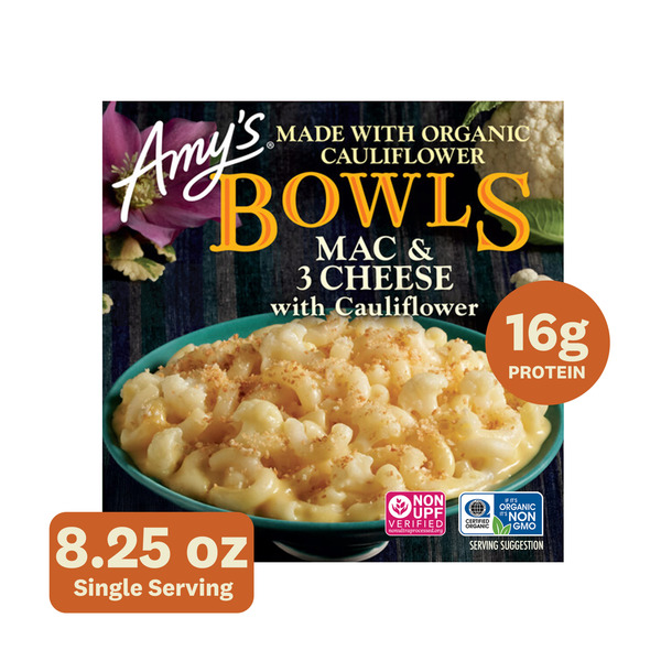 Amy's Kitchen Gluten Free Mac & 3 Cheese w/Cauliflower Bowl