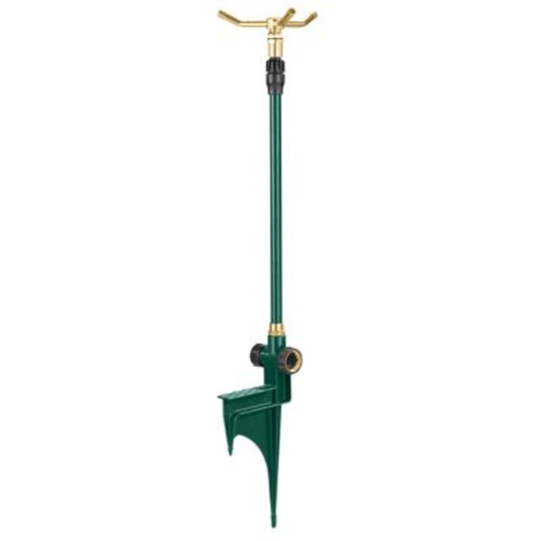 Orbit 1,432 sq. ft. 3-Arm Metal Telescoping Sprinkler on Metal Step Spike