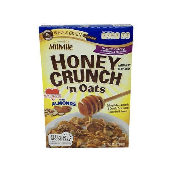 Millville Honey Crunch Oats Almonds Cereal (14.5 oz) from ALDI Instacart