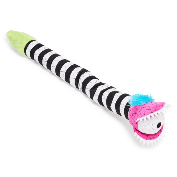 Bootique Striped Monster Snake Plush Dog Toy