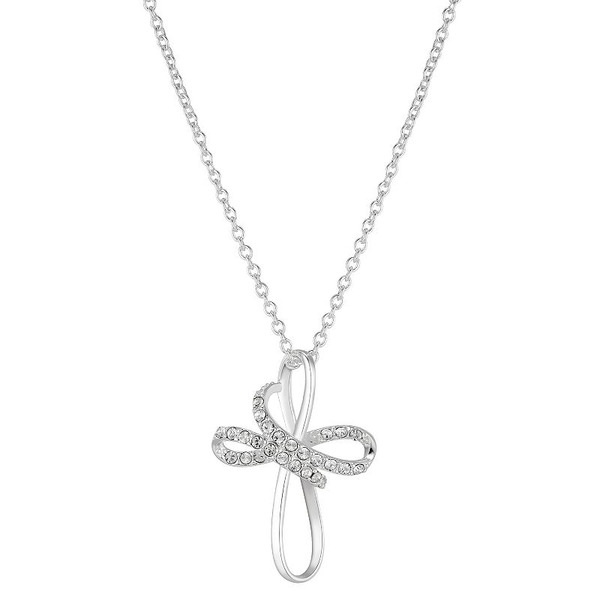 Brilliance Crystal Twist Cross Necklace