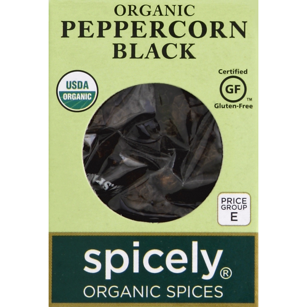 Spicely Organics Peppercorn, Black, Organic