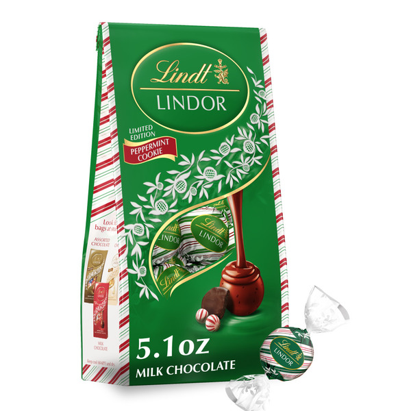 Lindt Lindor Holiday Peppermint Cookie Milk Chocolate Candy