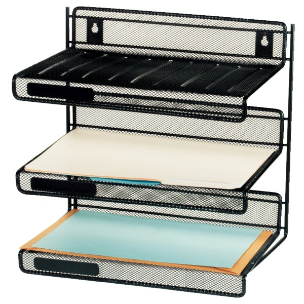 Brenton Studio 3-Tier Mesh Desk Shelf - Black