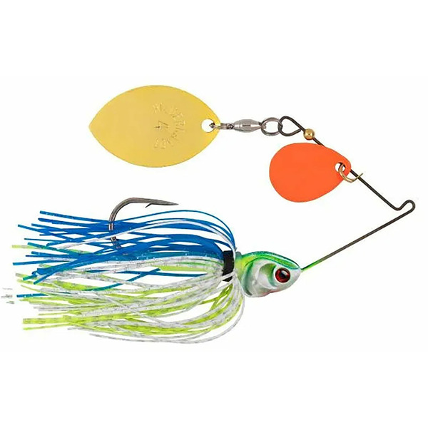 BOOYAH Covert Finesse Oklahoma Colorado Spinnerbait - White Chartreuse & Blue