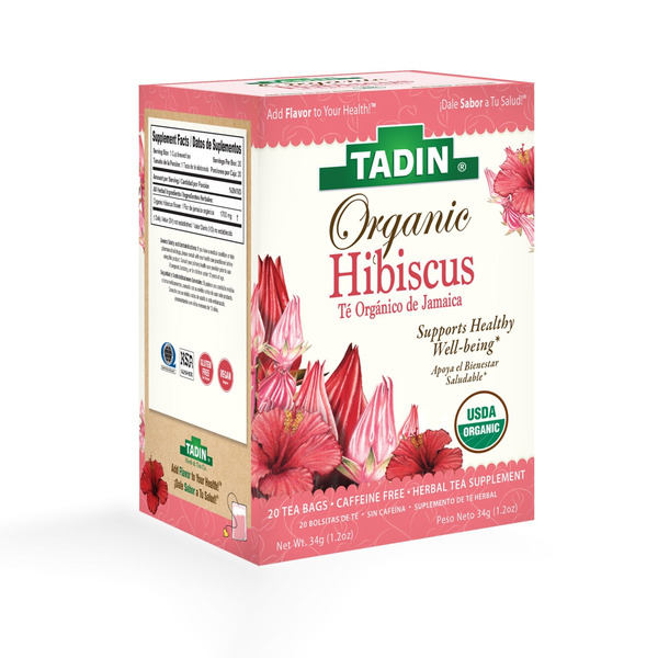 Tadin Organic Hibiscus Tea, Caffeine Free Herbal Tea
