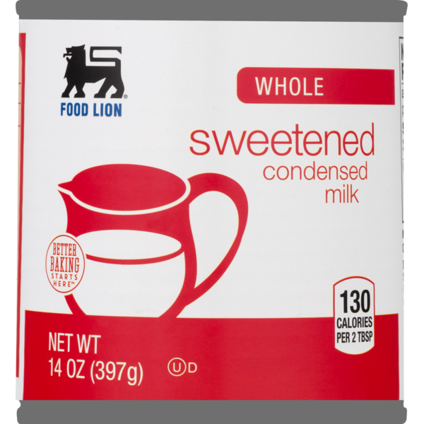 Food Lion Condensed Milk, Sweetened, Whole, Can (14 oz) Instacart
