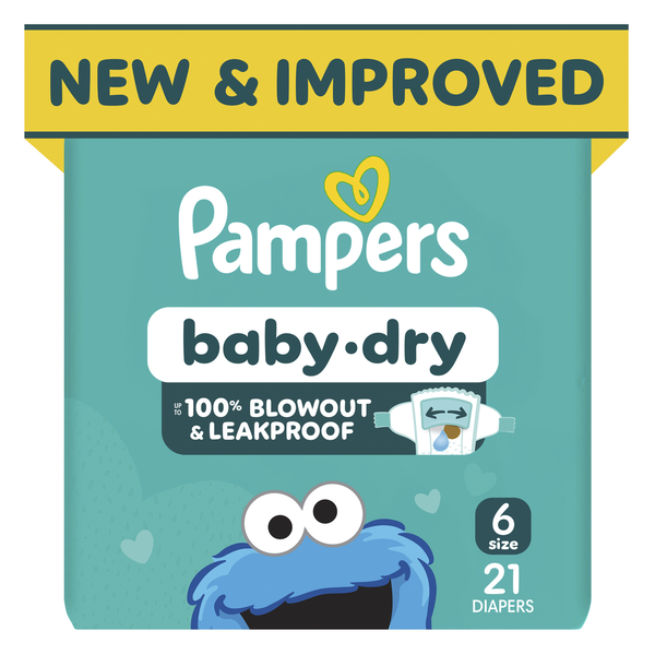 Pampers Baby Dry Diapers, Size 6 (35+ lb) Same-Day Delivery or