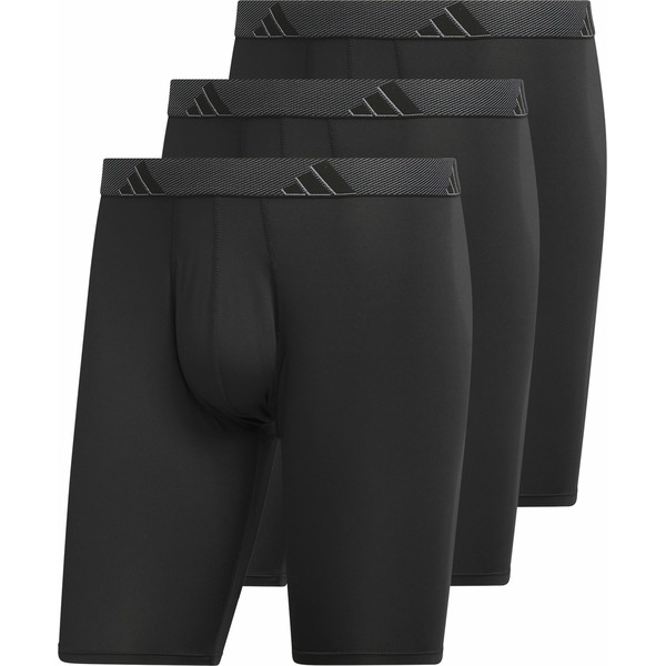 adidas Boxer Briefs, Microfiber, Long, XL, 3 Pack