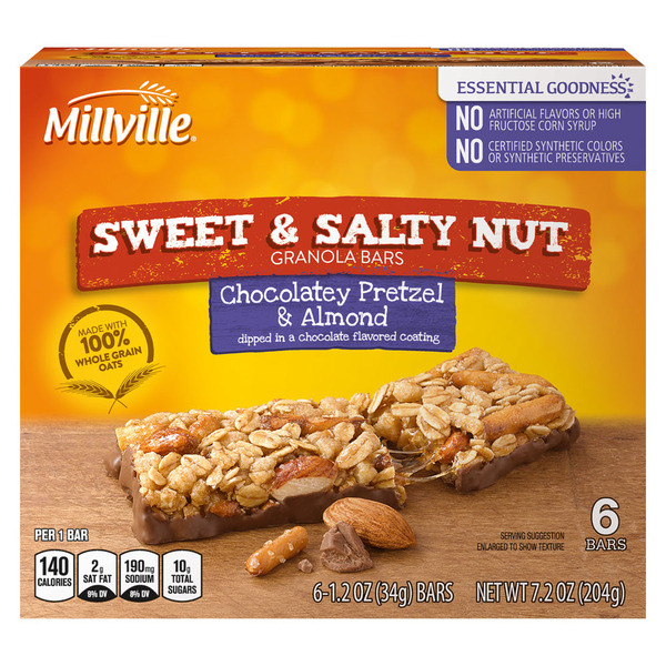Millville Dark Chocolate Pretzel Nut Sweet and Salty Bars
