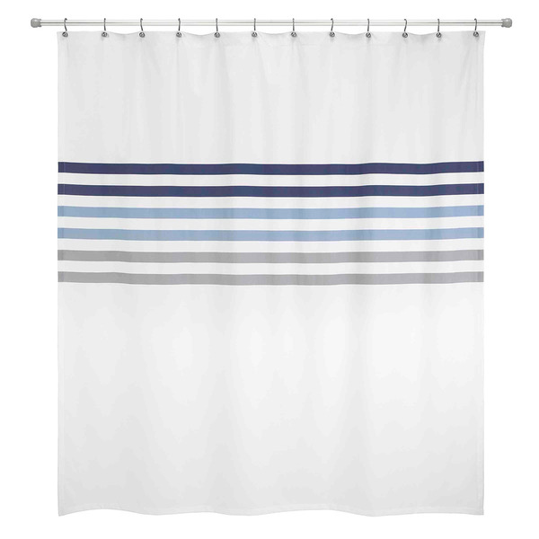 IZOD Striped Shower Curtain, 72 x 72.1 in - Blue & Navy
