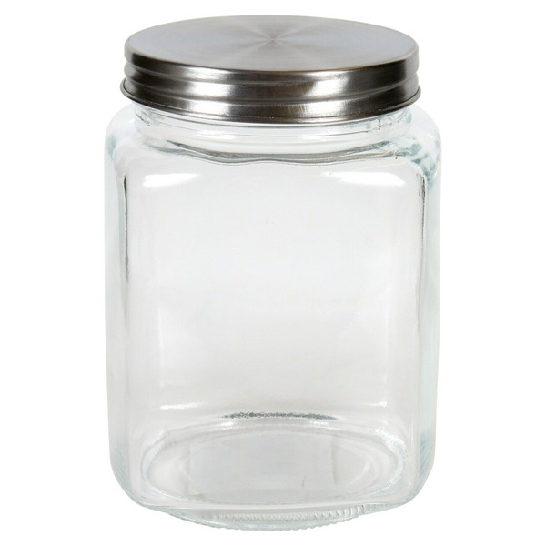 Dollar Tree Stores Square Glass Jars With Metal Lids - 5.4" x 3.74" x 3 ...