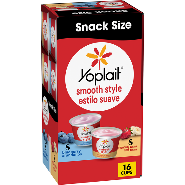 Yoplait Smooth Style Low Fat Yogurt Snack Cups Variety Pack