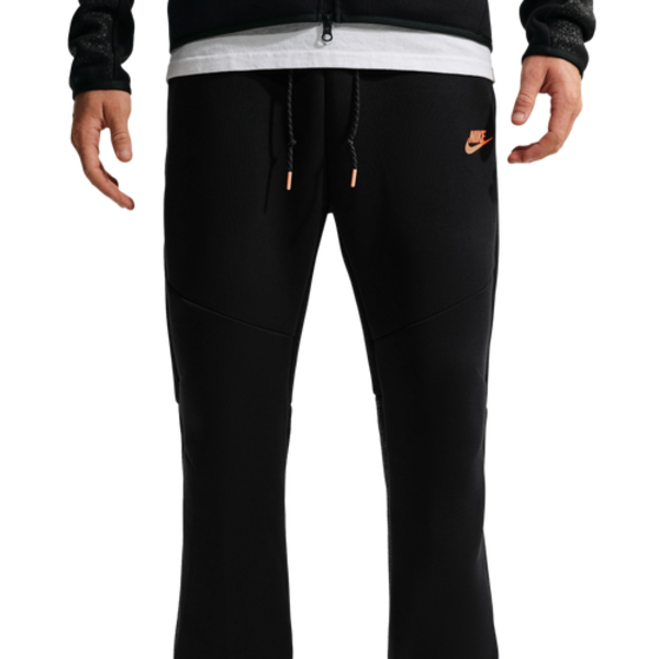 Nike Men's Tech Fleece Open Hem Pants, M - Black/Orange