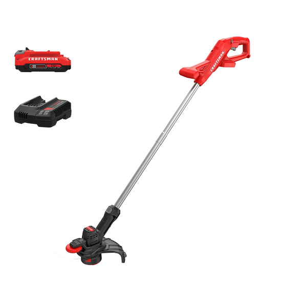 CRAFTSMAN V20 20-volt max 10-in Straight Shaft Battery String Trimmer Edger Conversion Capable 2 Ah (Battery Included) (Charger Included)