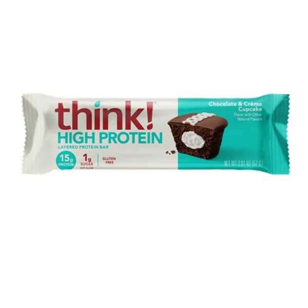 トップス LGB TK15 CHOCOLATE Think Chocolate & Creme Cupcake High Protein Bar Same-Day Delivery