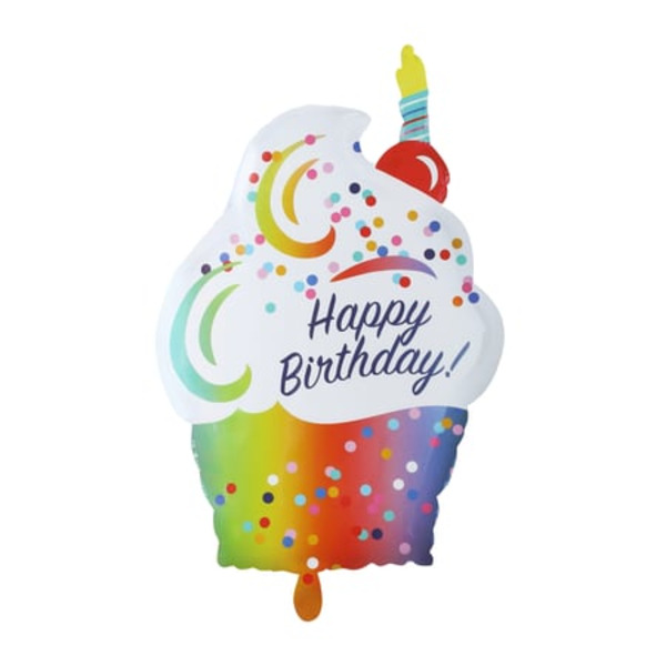 Anagram Jumbo Inflated Happy Birthday Cupcake-Shaped Helium Balloon