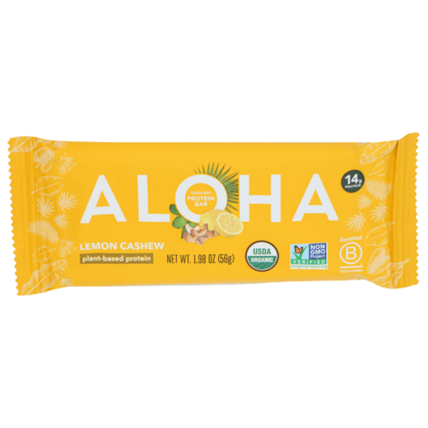 Aloha Organic Lemon Cashew Plant-Based Protein Bar Same-Day