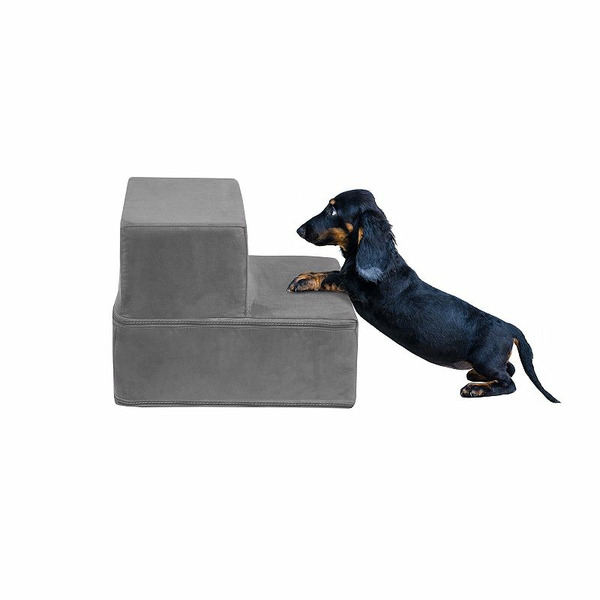 friends forever 2 Step Pet Stairs, Med Grey