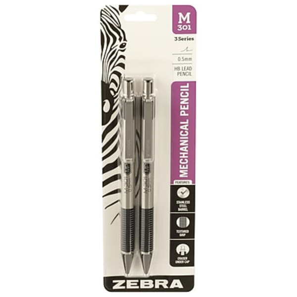 Zebra M-301 Mechanical Pencil 0.5mm Lead - 2 CT