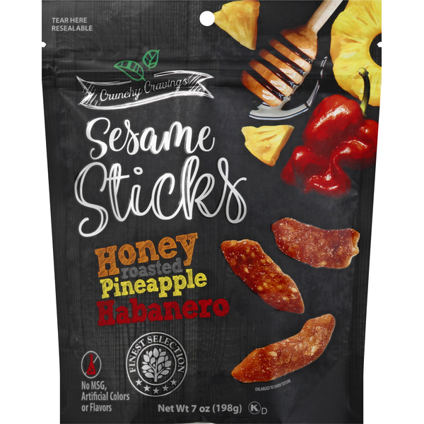 Crunchy Cravings Sesame Sticks, Honey Roasted Pineapple Habanero (7 oz