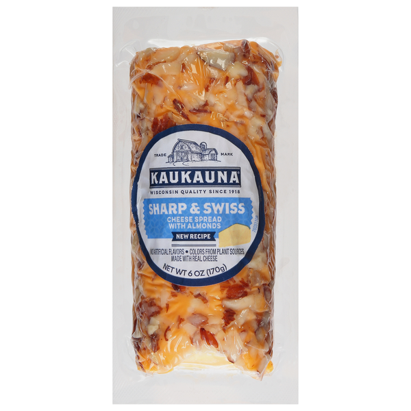 Kaukauna Cheese Spread, with Almonds, Sharp & Swiss