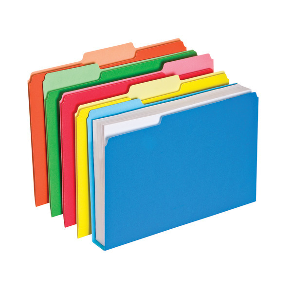Pendaflex Assorted DoubleStuff File Folders 1/3 Cut Letter