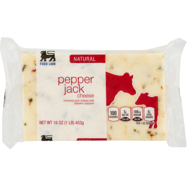Food Lion Cheese, Natural, Pepper Jack, Wrapper (16 oz) Instacart