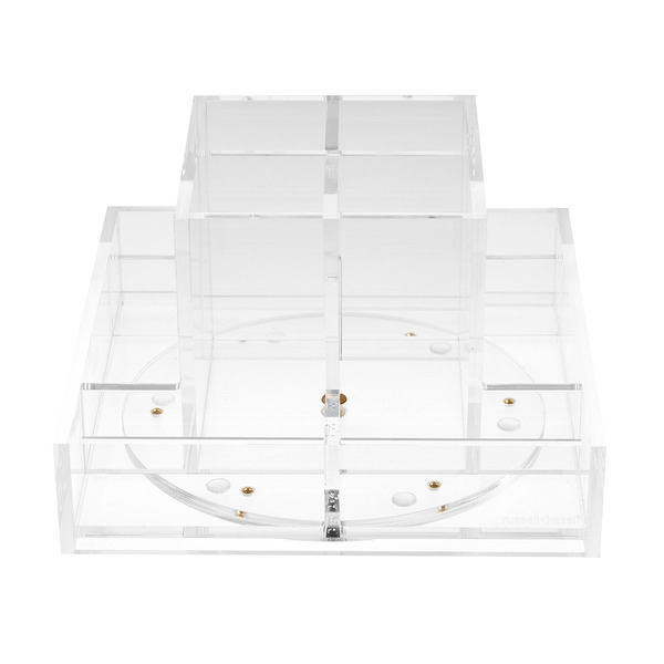 russell+hazel Acrylic Square Rotating Desktop Organizer - Clear