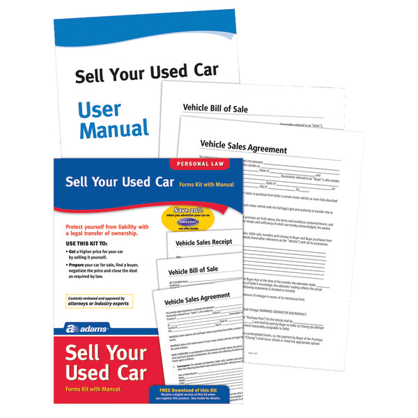 Adams Business Forms Sell Your Used Car Forms & Instruction