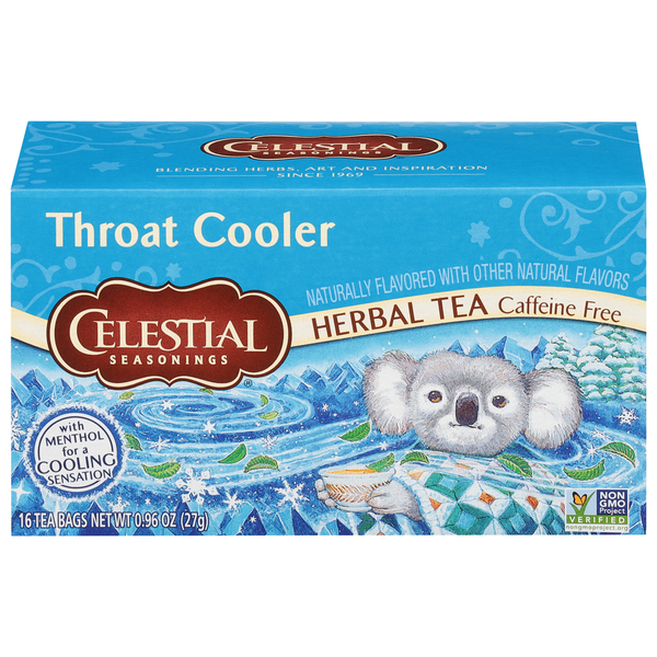 Celestial Seasonings Herbal Tea, Caffeine Free, Throat Cooler, Tea
