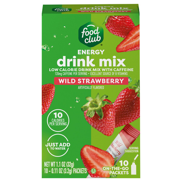 Food Club +H2O To Go!, Wild Strawberry Energy Low Calorie Drink