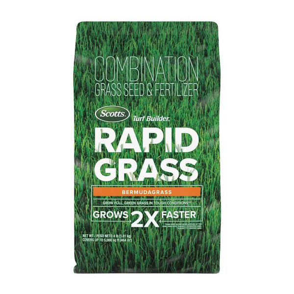 Scotts Turf Builder Rapid Grass Bermudagrass 4 Lbs. Combination Grass Seed And Fertilizer Grows Full Green Grass
