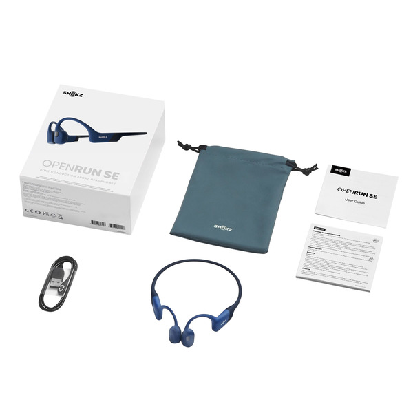 SHOKZ OpenRun SE- Open-Ear Bluetooth Wireless Bone Conduction Sport Headphones, Standard - Indigo