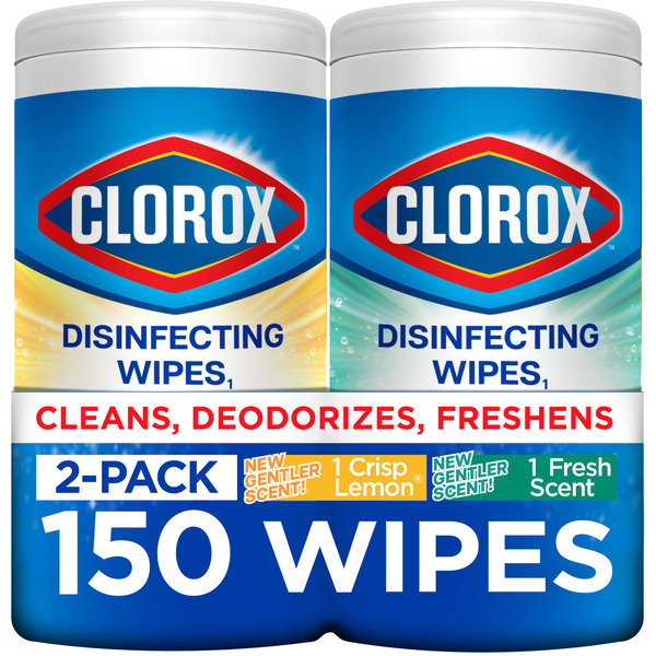 Clorox Disinfecting Wipes Variety Pack, Bleach Free, Crisp Lemon & Fresh  Scents
