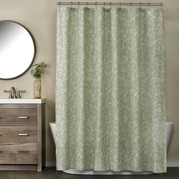 Sonoma Goods For Life ® Flower Buds Fabric Shower Curtain, Green