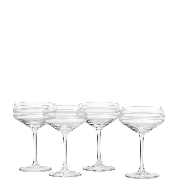 Fortessa Crafthouse by Fortessa Tritan Striped Coupe Glasses Set of 4