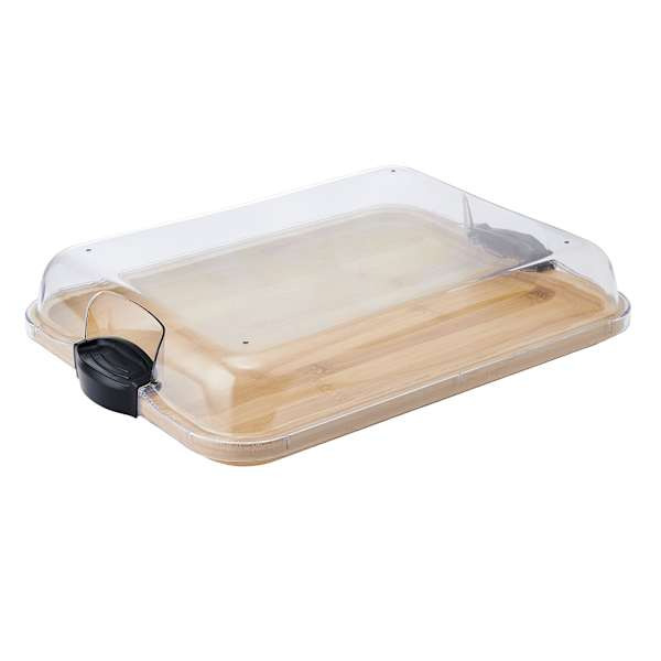Make & Take Flat Bamboo Serving Board with Lid,11x14