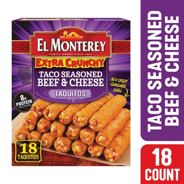 El Monterey Extra Crunchy Taco Seasoned Beef Cheese Taquitos