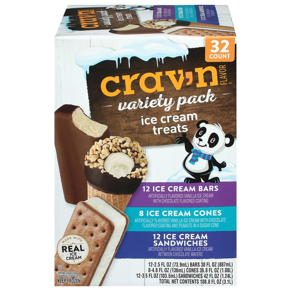 Crav'n Flavor Ice Cream Treats, Variety Pack Same-Day Delivery or