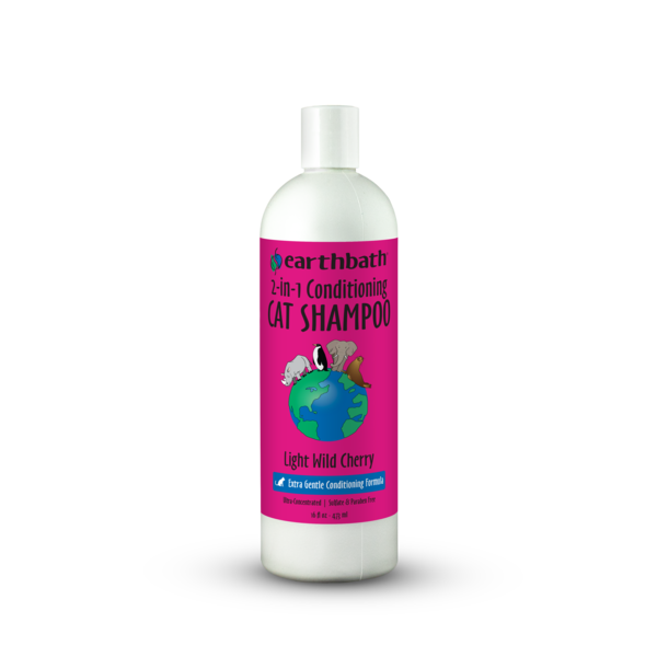 earthbath 2-in-1 Conditioning Cat Shampoo, Light Wild Cherry
