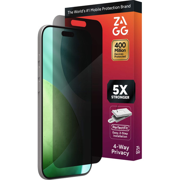 Zagg 4-Way Privacy XTR Glass Screen Protector for Apple iPhone Air - Black