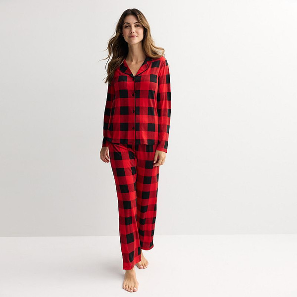 Kohl's Women's Jammies For Your Families® Buffalo Check Notch Collar ...