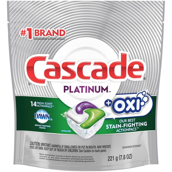 Cascade Clorox Dishwasher Detergent Fresh Scent ActionPacs (14 ct