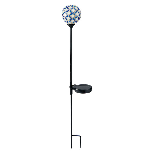 Belavi Blue Scales Mosaic Solar Garden Stake Same-Day Delivery or