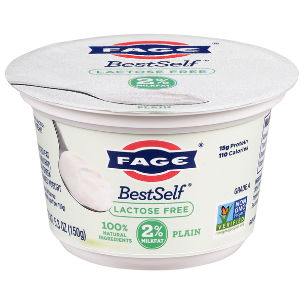 FAGE Lactose Free Reduced Fat Greek Strained Plain Yogurt Same-Day